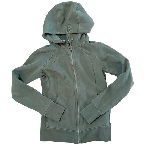 Lululemon Scuba Hoodie Womens 6 Green Full Zip Thumbholes Athletic Jacket - Picture 4 of 12